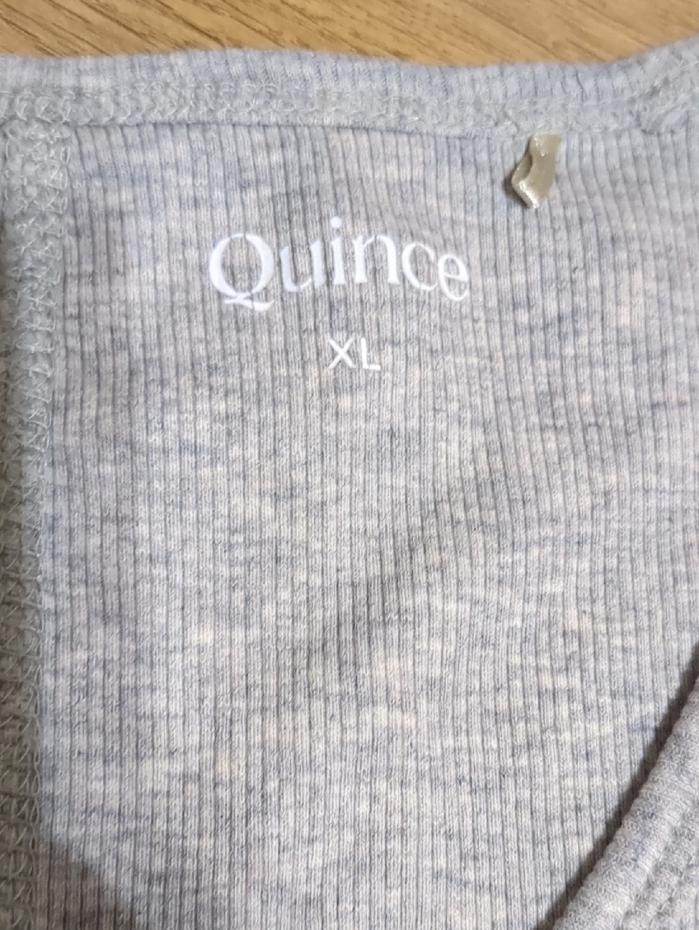 Quince Women Organic Cotton Micro-Rib Elbow Sleeve Grey Tee Size XL - Picture 7 of 9